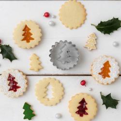 ZENKER Ausstecher Linzer mit Tannenbaum Ø 5,4 x 3,6 cm silber