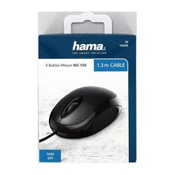 HAMA kabelgebundene Maus MC-100 optisch USB 1000 dpi schwarz