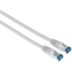 Zwei graue Ethernet-Kabel mit transparenten Steckern. Beide Kabel sind parallel angeordnet.