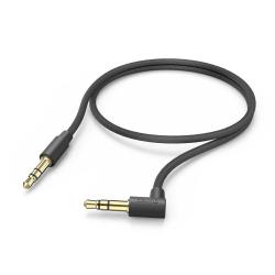 HAMA Aux-Kabel 3,5 mm Klinke – 3,5 mm Klinke 90° Winkelstecker 0,5 m schwarz