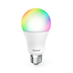 HAMA Smarte WLAN-LED-Lampe E27 Matter 9 W RGBW für Sprach-/App-Steuerung weiß