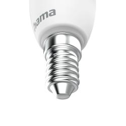 HAMA Smarte WLAN-LED-Lampe E14 Matter 4,9 W RGBW Sprach-/App-Steuerung weiß