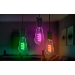 HAMA Smarte LED-Lampe E27 Matter Retro Filament ST64 RGBW dimmbar mit App