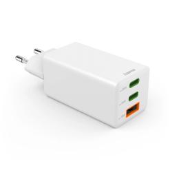 HAMA Schnellladegerät Mini 2x USB-C PD 1x USB-A QC 65W weiß