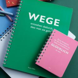 Ringbuch A6, Da es förderlich für die Gesundheit ist, habe ich beschlossen glücklich zu sein. (Voltaire)