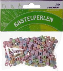 Bastelperlen in verschiedenen Farben mit Buchstaben. Verpackt in einer durchsichtigen Tüte.