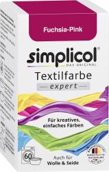 Verpackung für Textilfarbe in Fuchsia-Pink. Geeignet für kreative Färbungen von Wolle und Seide.