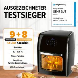 GOURMETMAXX Digitale Heißluftfritteuse 12 l schwarz