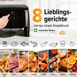 GOURMETMAXX Digitale Heißluftfritteuse 12 l schwarz