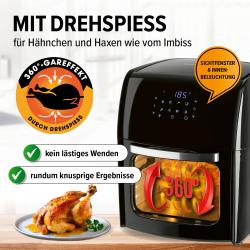 GOURMETMAXX Digitale Heißluftfritteuse 12 l schwarz