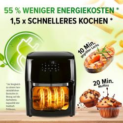 GOURMETMAXX Digitale Heißluftfritteuse 12 l schwarz