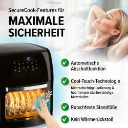 GOURMETMAXX Digitale Heißluftfritteuse 12 l schwarz