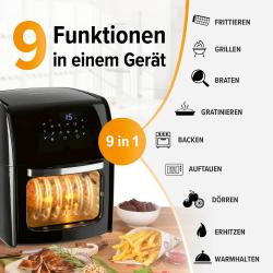 GOURMETMAXX Digitale Heißluftfritteuse 12 l schwarz