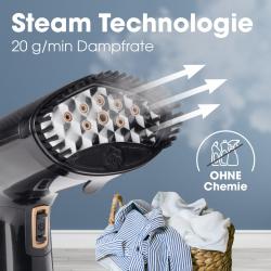 CLEANMAXX Dampfbürste faltbar 1.600 Watt schwarz