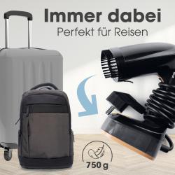 CLEANMAXX Dampfbürste faltbar 1.600 Watt schwarz