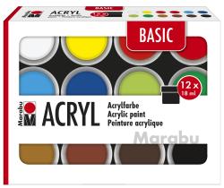 MARABU Acrylfarben-Set Basic 12 x 18 ml