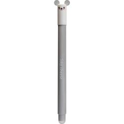 Grauer Stift mit einem Tierkopf als Deckel. Auf der Seite steht 'Say cheese'.