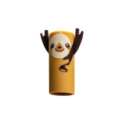 Stift in Braun mit einem Sloth-Design oben. Aufschrift: 'Don't be lazy'. Spitze mit einer weißen Kappe.