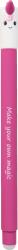 Pinkfarbiger Stift mit einem Einhorn-Design. Auf der Seite steht 'Make your own magic'.