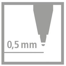 Oranger Stift mit Kappe und runder Spitze. Auf dem Stift steht der Schriftzug 'STABILO worker'.