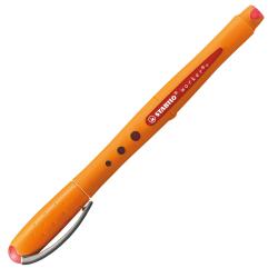 Oranger Stift mit Kappe und runder Spitze. Auf dem Stift steht der Schriftzug 'STABILO worker'.
