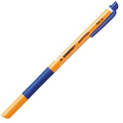 orangefarbener Stift mit blauer Kappe. Der Stift hat eine feine Spitze und ist für präzises Schreiben geeignet.