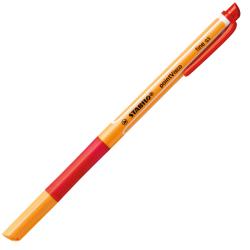 gelber Filzstift mit rotem Griff. Kappe abgenommen. Spitze sichtbar.