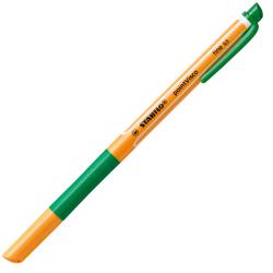 gelber Filzstift mit grünem Griff. Die Kappe ist abgenommen.