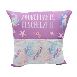 Kissen Sofahelden Meerjungfrau mit 3 Taschen 43 x 43 cm bunt