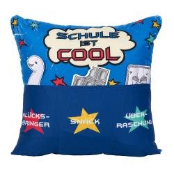 Sofahelden Schule ist cool! mit Taschen und Deko blau