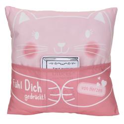 Kissen Kids Katze Umarmung mit 1 Tasche rosa