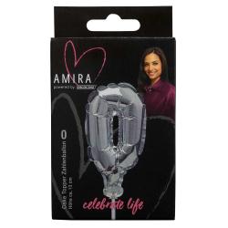 AMIRA Zahlenkerze 0 ca. 13 cm silber