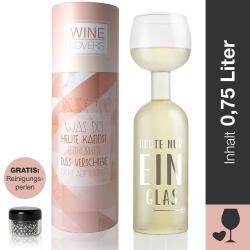 Geschenk-Set Wine Lovers XXL Glas Heute nur ein Glas 1 Stück 750 ml inklusive Reinigungsperlen