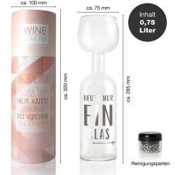 Geschenk-Set Wine Lovers XXL Glas Heute nur ein Glas 1 Stück 750 ml inklusive Reinigungsperlen