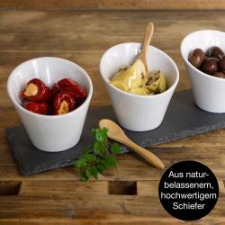 MORITZ & MORITZ Schieferset Oregano Schieferplatte mit 3 ovalen Schalen