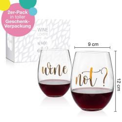 ILP Set Weingläser ohne Stiel wine not? 500 ml 2 Stück transparent