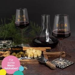 ILP Set Weingläser Save Water, Drink Wine 550 ml 2 Stück transparent