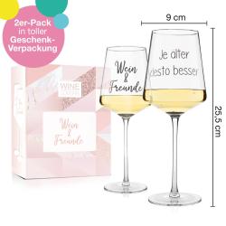 ILP Set Weingläser Wein und Freunde 550 ml 2 Stück transparent