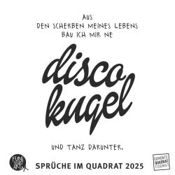 DUMONT - Sprüche im Quadrat 2025 Wandkalender, 23x23cm, Typo-Kalender von FUNI SMART ART, 12 Monatsblätter mit lustigen Sprüchen