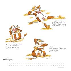 DUMONT - Mit den Yoga-Kühen durchs Jahr 2025 Wandkalender, 23x23cm, Kalender mit den Yoga-Kühen von Klaus Puths, quadratischer Kalender mit deutschem Kalendarium