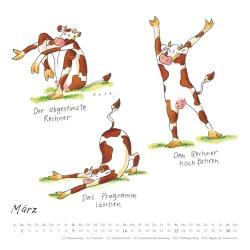 DUMONT - Mit den Yoga-Kühen durchs Jahr 2025 Wandkalender, 23x23cm, Kalender mit den Yoga-Kühen von Klaus Puths, quadratischer Kalender mit deutschem Kalendarium