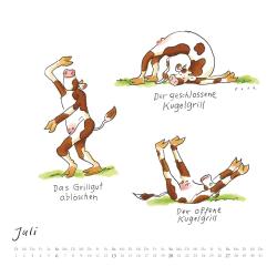 DUMONT - Mit den Yoga-Kühen durchs Jahr 2025 Wandkalender, 23x23cm, Kalender mit den Yoga-Kühen von Klaus Puths, quadratischer Kalender mit deutschem Kalendarium