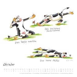 DUMONT - Mit den Yoga-Kühen durchs Jahr 2025 Wandkalender, 23x23cm, Kalender mit den Yoga-Kühen von Klaus Puths, quadratischer Kalender mit deutschem Kalendarium