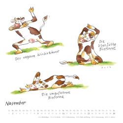 DUMONT - Mit den Yoga-Kühen durchs Jahr 2025 Wandkalender, 23x23cm, Kalender mit den Yoga-Kühen von Klaus Puths, quadratischer Kalender mit deutschem Kalendarium