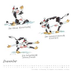 DUMONT - Mit den Yoga-Kühen durchs Jahr 2025 Wandkalender, 23x23cm, Kalender mit den Yoga-Kühen von Klaus Puths, quadratischer Kalender mit deutschem Kalendarium