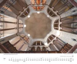 DUMONT - Gewölbe des Himmels 2025 Wandkalender, 60x50cm, Fotokunst-Kalender mit Decken in Kirchen und Sakral-Bauten, fotografiert von Florian Monheim, mit Spiralbindung