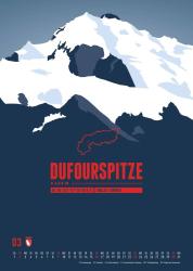 DUMONT - Berge der Alpen 2025 Wandkalender, 50x70cm, Posterkalender mit den außergewöhnlichen Karten von Marmota Maps, zwölf handillustrierte Alpengipfel, gelungene Infografik für alle Fans