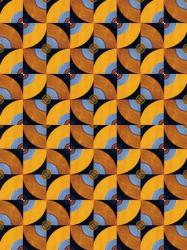 WAX Geschenkpapier, Die Farben Afrikas - Motiv Orange-blaue Kreise - geheftet