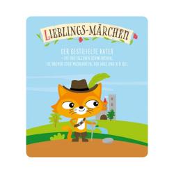 Figur eines katzenartigen Charakters mit Hut und Feder. Hintergrund zeigt eine bunte Landschaft.