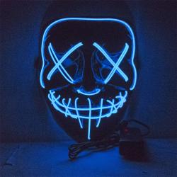 Halloween LED-Maske neon-blau